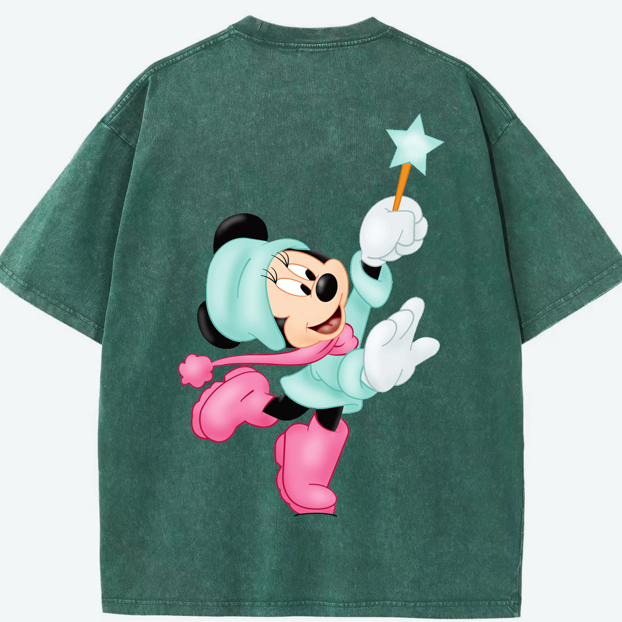 （画像用） ミッキーマウス Mickey Mouse 綿100% ヴィンテージ風 半袖Tシャツ（背面プリント）
